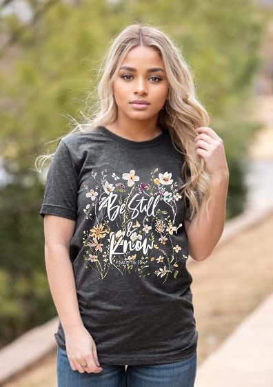 Christian Shirts for Women Religious Sayings Tees Bible Verse Inspirational Tee Tops Pray Print Shirt - Image 3