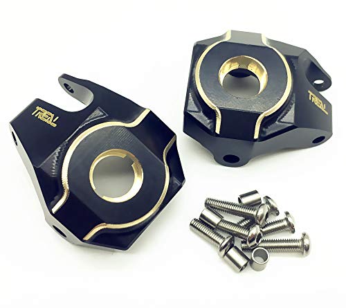 Treal Brass Front Steering Knuckles Heavy for SCX10 II 70g/pc (Black)