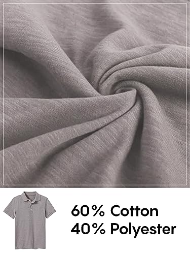 Image of Galaxy by Harvic Polo Shirt for Boys - 5 Pack School Uniform for Boys, Tagless Cotton Blend - Soft Comfortable Everyday Wear