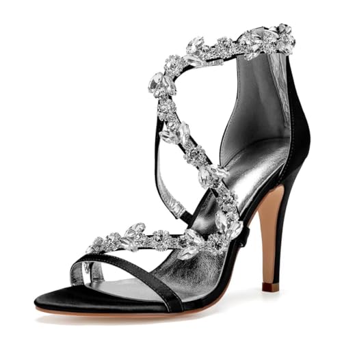 High Heel Wedding Shoes for Bride Open Toe Rhinestones Bridal Heeled Sandals Wedding High Heels product thumbnail 7