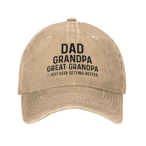Great Grandpa Hats-Great Grandpa Gifts from Grandchildren Khaki Hat for Grandpa Funny Adult Hats