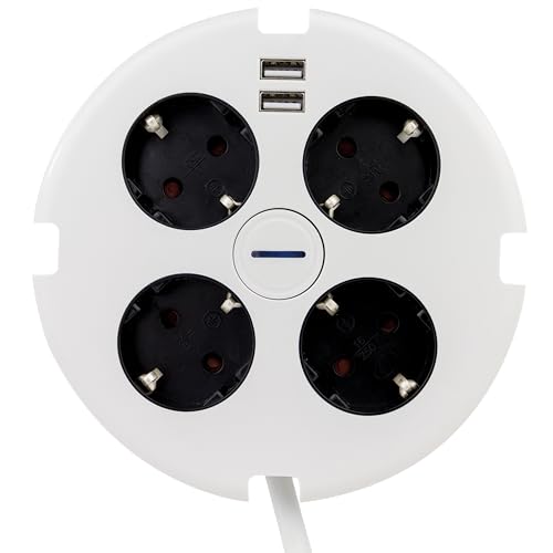 Multiprise USB pour brancher 4 appareils bloc multiprise blanc 16A avec câble