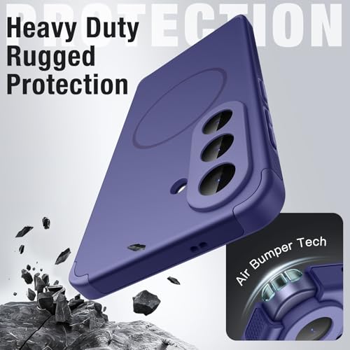 Image of JETech Magnetic Cover Case for Samsung Galaxy S26, Compatible with MagSafe, Dual-Layer Heavy Duty Shockproof Phone Cover, Camera Lens Full Protection, Anti-Scratch Hard PC Back (Cobalt Violet)