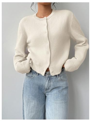 Image of SOLY HUX Women's Button Down Cropped Lightweight Cardigan Sweater Cute Fall Fashion 2026