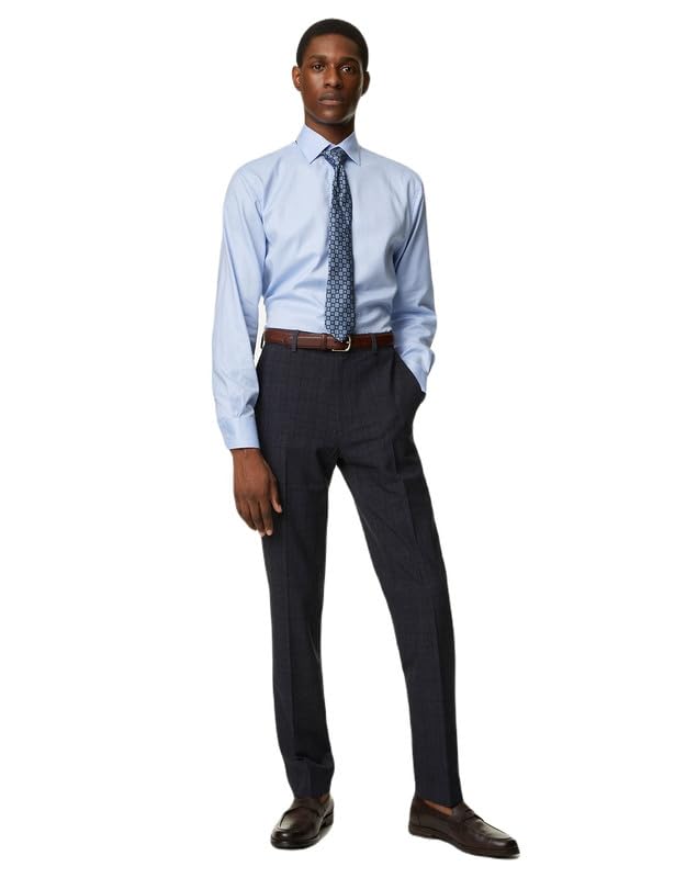 Image of Check Stretch Trousers T704441TNAVY (32)