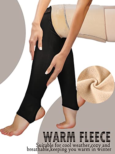 Newcotte 4 Pairs Fleece Lined Tights Women Translucent Pantyhose Leggings Winter Warm Thick High Waisted Winter Tights4