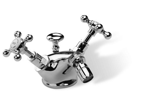 1890S SINGLE HOLE BIDET WITH LARGE BASE CERAMIC DISC Inca Brass