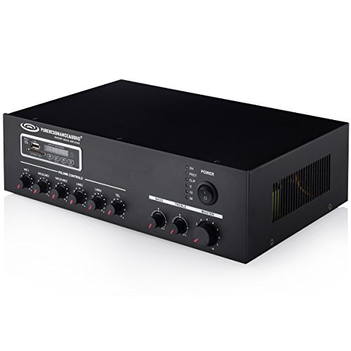 Pure Resonance Audio MA60BT 7-Channel 60W Commercial Mixer Amplifier with Bluetooth 70V 100V 4 or 8 ohm Outputs - Thumbnail 3