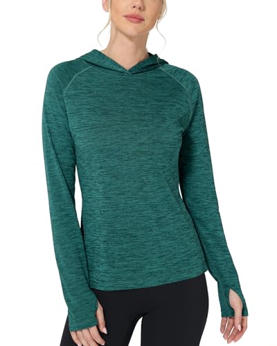 Roadbox Women's Sun Protection Hoodie UPF 50+ Long Sleeve Hiking Fishing Hooded Shirt, UV Rash Guard for Women