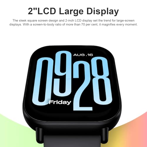 XIAOMI Redmi Watch 5 Active, 2.0" LCD Display, 18 Days Battery Life, Bluetooth Calls, 5ATM Waterproof, Health Tracking (Cardiac, SPO₂, Sleep), More than 140 Sports Modes，Black