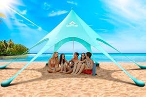 Esondir Strandmuschel 3,7x3,7m Camping Sonnenschutz Türkis