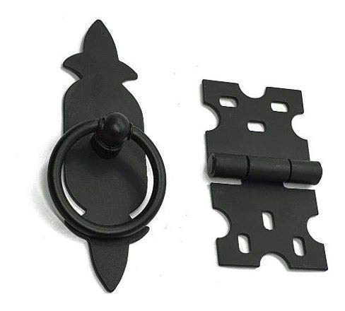 Kit 5 Puxadores Chapa Rústica + 9 Dobradiças Mexicana