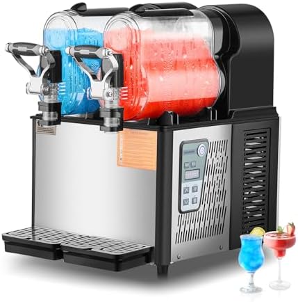 VEVOR Slushie Machine, 3L×2Tank Slush Machine for Home, 340W Commercial Slushy Machine, Slushy Maker for Frozen Drinks Automatic Clean, Frozen Drink Machine for Home Supermarkets Cafes Restaurants