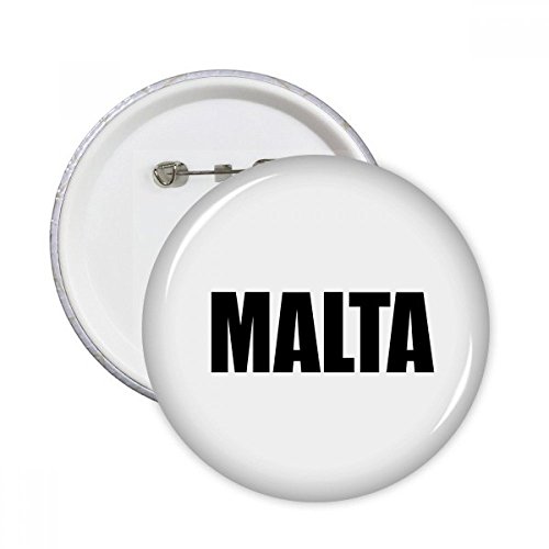 Cadeau Malte : badge pins bouton rond noir souvenir pour vêtements