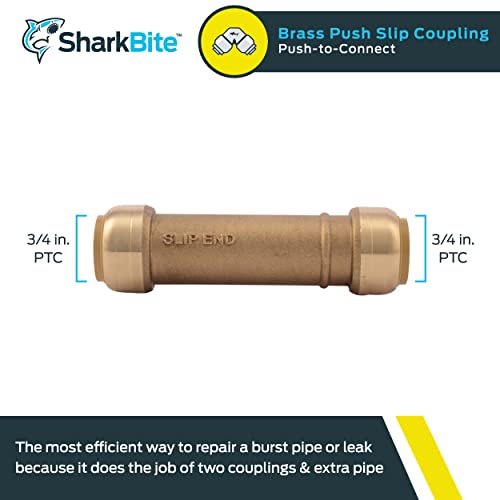 SharkBite GIDDS-421432LF U3016LFA mosiężne złącza wtykowe, 3/4 cala