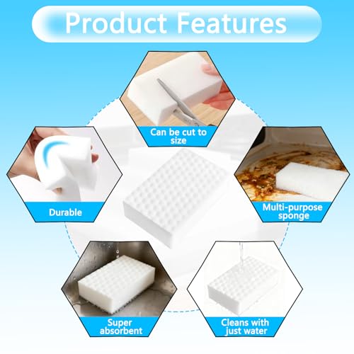 10 Stück Schmutzradierer Schwamm, 2X Plus Zauberschwamm Schmutzradierer Radierschwamm Magic Eraser Melamin Schwamm, Putzschwamm, Reinigungsschwamm Wandradierer Weiß für Haushalt,Küche,Bad,Wand,Schuhen