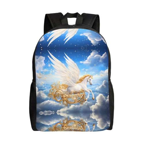 PHAYAH Pegasus Laptop-Rucksack mit Kutschenmuster, lässiger Rucksack für Damen und Herren, für Jungen und Mädchen, leichter Rucksack
