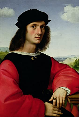 Impression d'affiches Portrait d'Agnolo Doni par Raphaël sur toile haut de gamme