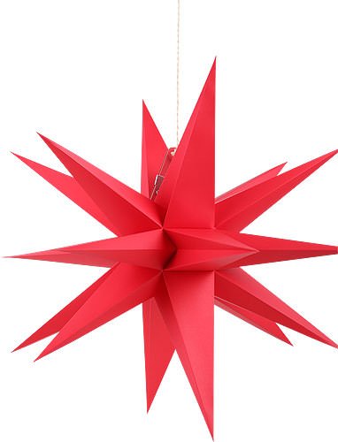 Annaberger Faltstern - Rot - 70 cm - Hängender Stern aus Papier - Weihnachtsschmuck