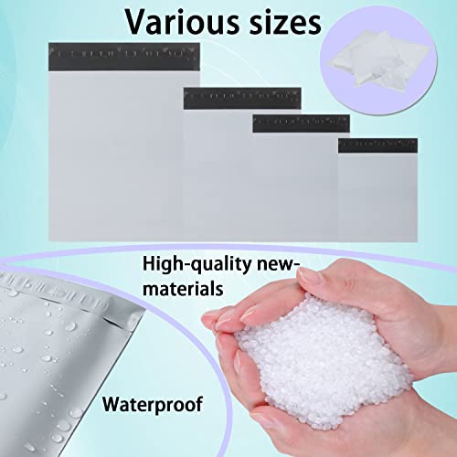 HVDHYY Sacs d'expédition Plastique Enveloppe Mixte Emballage Colis Vinted Vêtements Boîte à Chaussures Auto-adhésif et Imperméable 25cmX35cm,30cmX42cm,40cmX55cm, 50cmX60cm(50 pcs) – vue 3