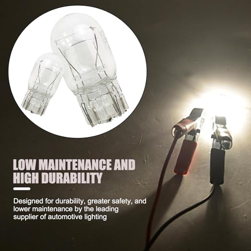 getfay Pack-10 T20 1891/7443 Car Brake Light Bulb, 12V 21/5W Double-wire Miniature Vehicle Turn Signal Light Bulb, Universal Automobive Lighting Accessories for Truck SUV Car (White Light)