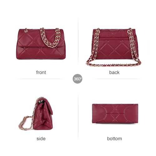 Image of Gladdon Quilted Crossbody Purses for Women Small Ladies Shoulder Bags with Chain Trendy Clutch Purse Cute Designer Bag