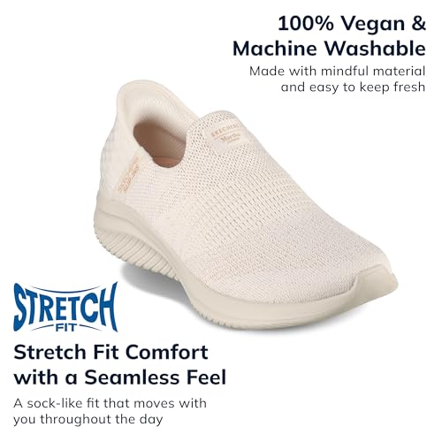 Skechers Women's Martha Stewart Ultra Flex 3.0-Neptune Sneaker, Natural, 7.5