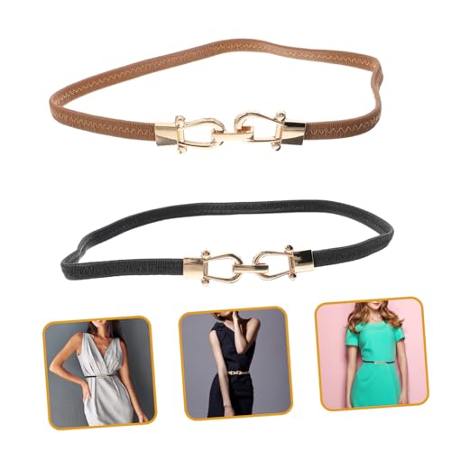 2Pcs Women Waist Belts with Buckle Fashionable Dress Accessory for Pants Dresses and Skirts Stylish and Camel for Elegant Looks3