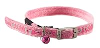 Rogz Sparklecat Reflective Pin Buckle Cat Collar Pink Small with Safety Elastic