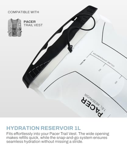 Image of TEGO Pacer 1L / 2L Hydration Reservoir | BPA-Free Running & Hiking Bladder | Snap-Lock Tube | Bite Valve | Compatible with Pacer Trail Vest