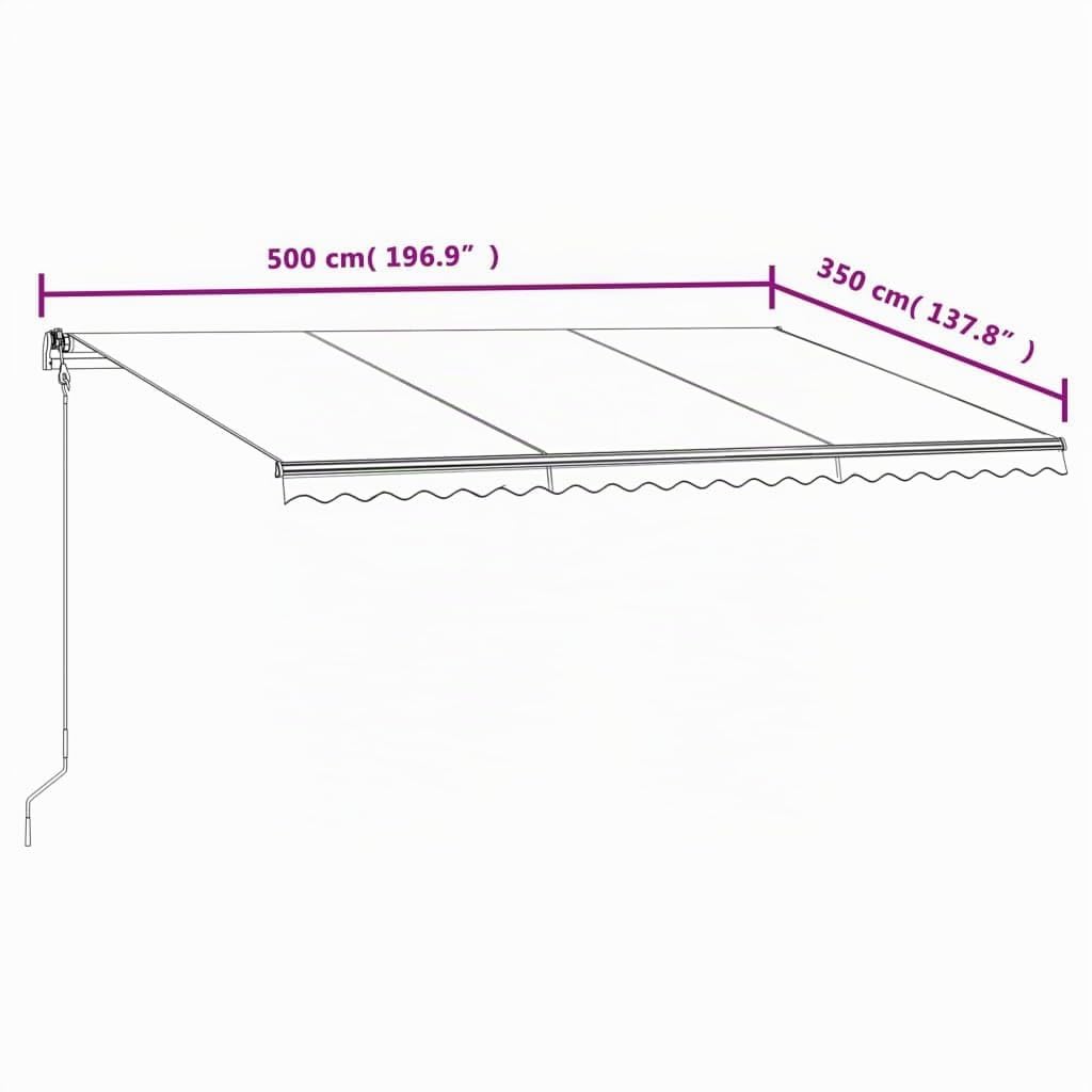 Festnight Store Banne Motorisé 5x3,5 Store banne Electrique avec Télécommande Auvent Rétractable à Bras Repliable pour Balcons Terrasse et Jardin-Crème-500 x 350 cm