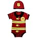 Sozo Baby Boys Firefighter Bodysuit & Hat Set, red, 0-3 Months