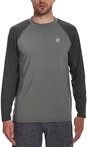 HODOSPORTS Men's UPF 50+ Sun Protection Shirts Long Sleeve Rash Guard Fishing Shirts for Men SPF UV Quick Dry Lightweight