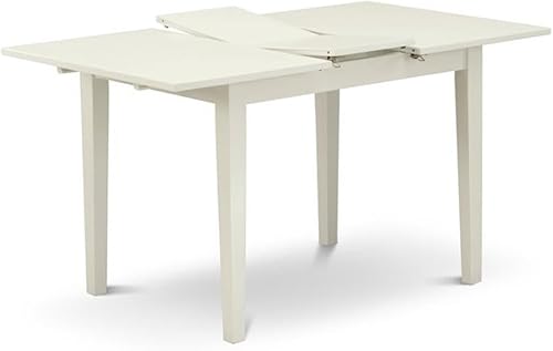 Miniatura 6 de East West Furniture NFT-LWH-T Norfolk Kitchen Table - a Rectangle Dining Table Top with Butterfly Leaf, 32x54 Inch, Linen White
