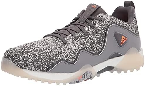 adidas Men's Codechaos 21 Primeblue Spikeless Golf Shoes, Grey Five/Screaming Orange/Grey Three, 9