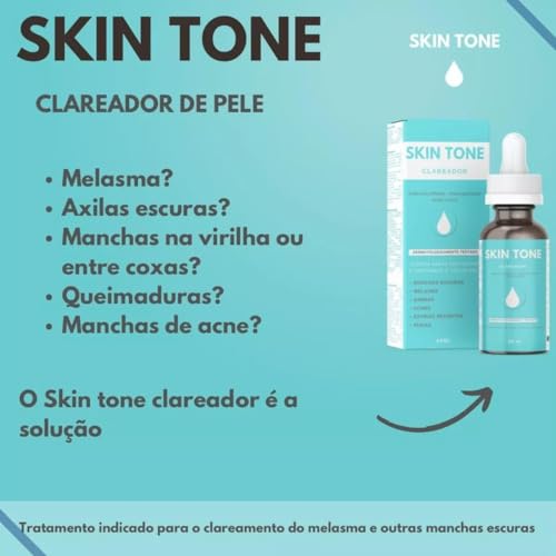 Sérum Clareador Facial Skin Tone Manchas Melasma Sardas Acne Estrias Rugas 60ml