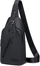 BIZTOS Slim Crossbody Sling Bag for Men | Water-Resistant Chest Pack with Earphone Port | Fits up to 8-inch iPad | Ideal for Travel, Office & Daily Use (Black)