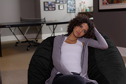 Sofa Sack - Plush, Ultra Soft Bean Bag Chair - Memory Foam Bean Bag Chair with Microsuede Cover - Stuffed Foam Filled Furniture and Accessories For Dorm Room - Black 4'