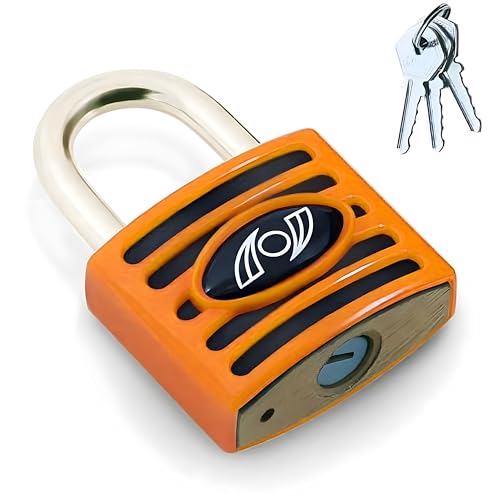 Image of Heavy Duty Keyed Lock | Hardened Steel Shackle Lock | Anti-Rust Security for Gate, Warehouse & Outdoor Use (ALT-45 Orange (75MM))