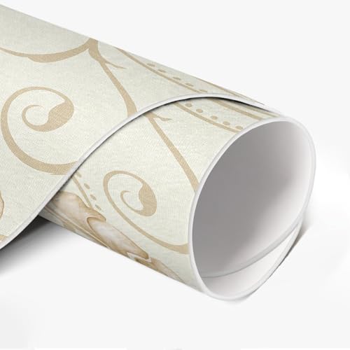 Tapis Vinyle Entretien Facile de Sol pour Protéger la Cuisine Rond 80cm