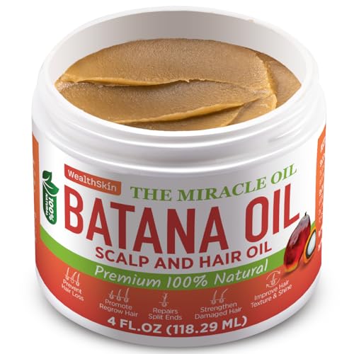 Wealthskin Batana Oil for Hair Growth: 100% Pure & Organic, Green, Unscented Oil, Repairs Damaged Hair, Reduces Hair Loss, 4oz (118ml), Unisex Adult