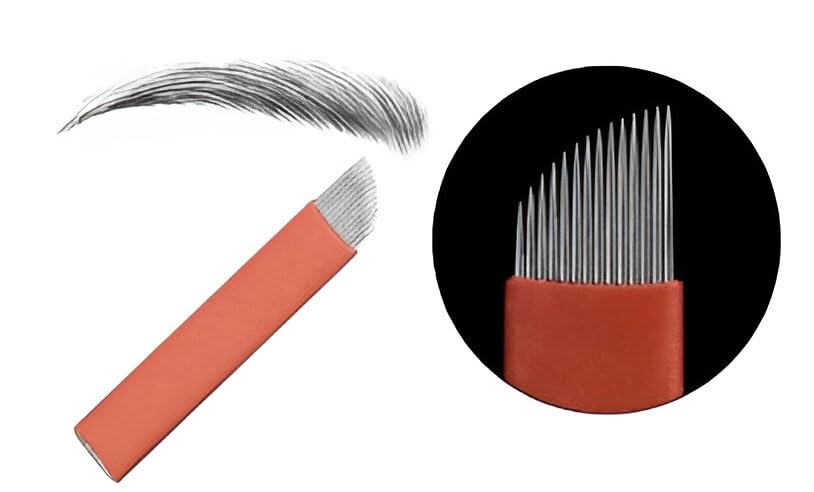 Tattoo Needles Mark Up Tools 14 Pins 100 Pcs Per Set Red-image-40