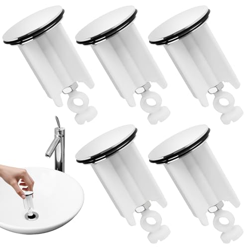 5 tappi per lavandino, 40 mm, in ottone, per lavandino, universale, per tutti i lavandini e bidet