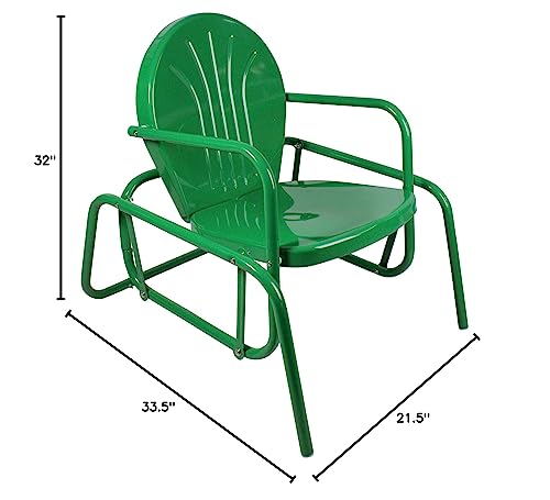 Northlight WB29826 Outdoor Retro Metal Tulip Glider Patio Chair, 32\", Green