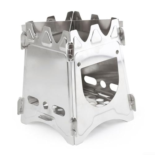 Estufa de camping plegable de acero inoxidable ligera para aplicaciones de cocina, hervir y calentar al aire libre (1)