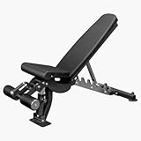Valor Fitness Adjustable Flat Incline Decline Weight Bench for Home Gym - 7 Position with Leg Support, Wheels, and 1,000 lb Capacity for Full-Body Strength Training