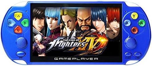 Console per videogiochi multifunzione CZT da 5,1 pollici Pulsanti in cristallo colorato Giochi 9600 integrati Batteria al litio MP3 Archivio giochi AV OUT Dispositivo di gioco portatile DV/DC (Blu)