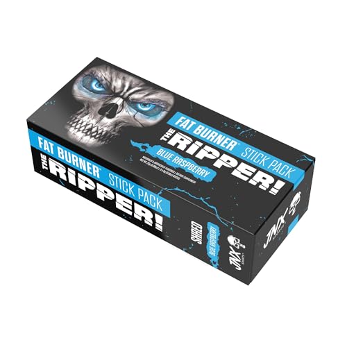 JNX SPORTS The Ripper! Fat Burner Pre Workout for Men & Women – Thermogenic Fat Burning Powder & Appetite Suppressant, Boost Energy & Endurance – Blue Raspberry, Pre Workout Packets, 5x5 g Sticks