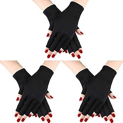 Lamparas De Pared Que Den Mucha Luz 3 Pares UV Shield Glove Gel Manicures Glove Anti UV Guantes sin Dedos Protegen Las Manos de la lámpara de luz UV Secador de manicura (Conjunto de Color 1)