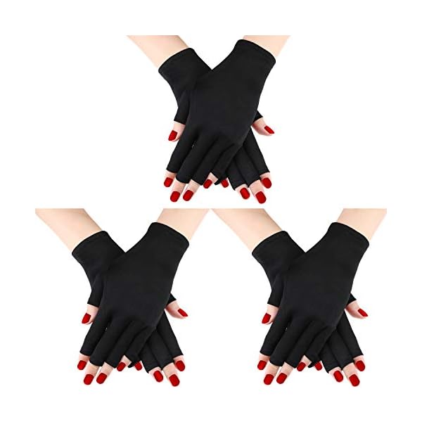 3-Pairs-UV-Shield-Glove-Gel-Manicures-Glove-Anti-UV-Fingerless-Gloves-Protect-Hands-from-UV-Light-Lamp-Manicure-Dryer-Black Syhood 3 Pair UV Light Glove for Gel Nail Lamp Manicure Glove Anti UV Fingerless Gloves Protect Hands from Nail Lamp Manicure